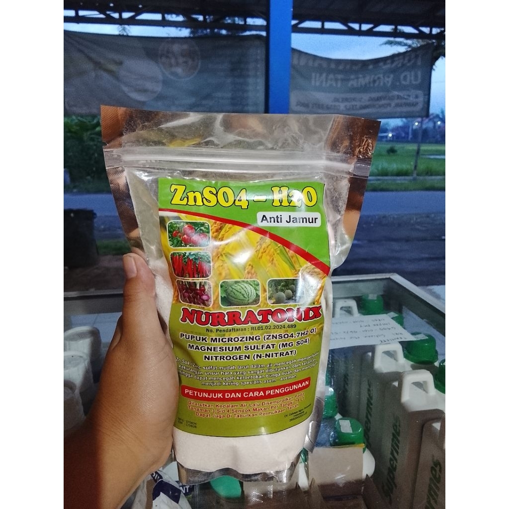 Zink Nurratonix Pupuk Zink ZnS04-H20 800gr mengatasi asem aseman