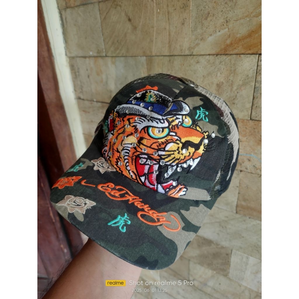 Topi Ed Hardy camo original second fashion pria/wanita