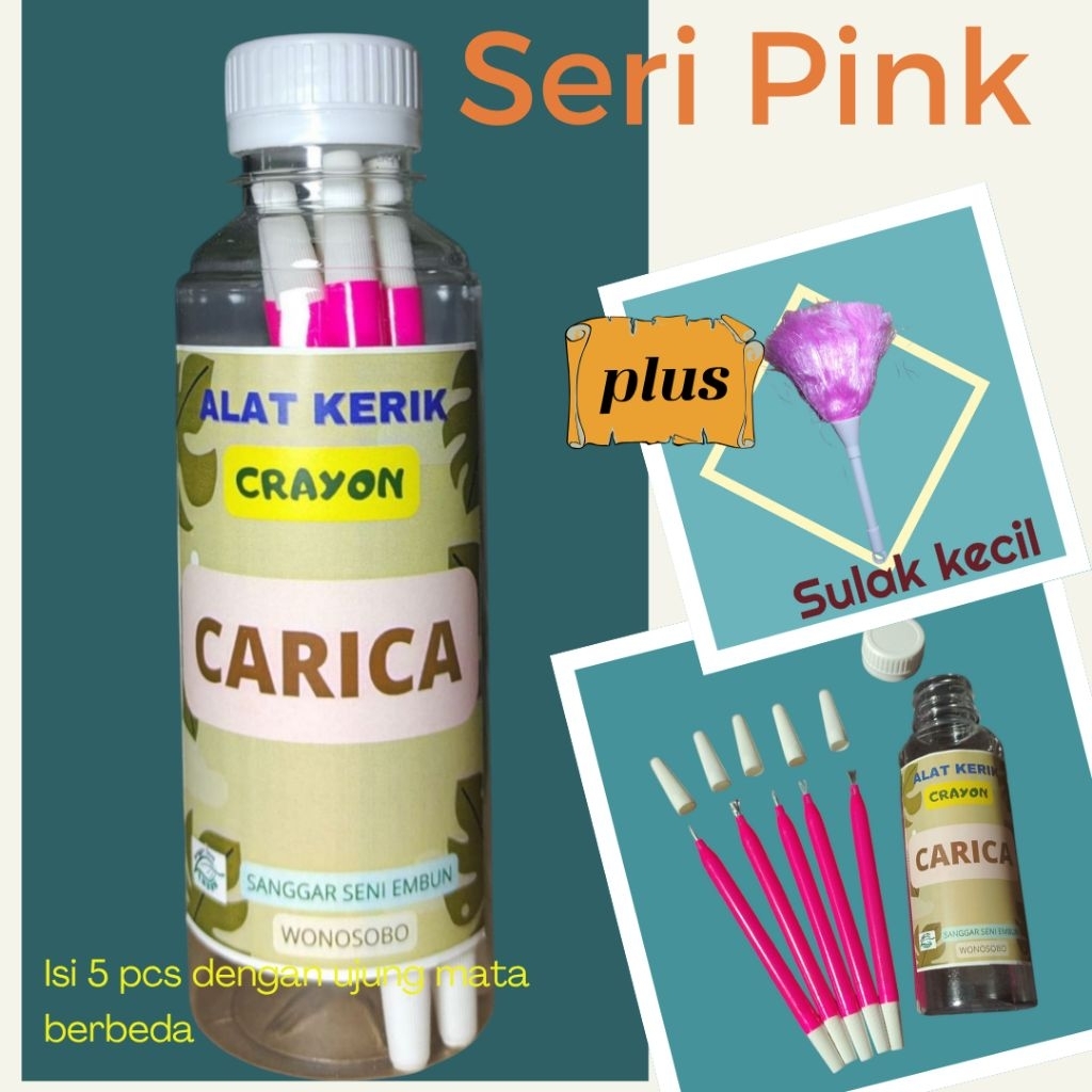 

ALAT KERIK KRAYON. Seri PINK. Isi 5 pcs