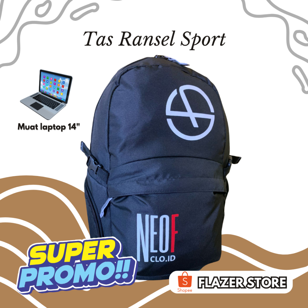 Neo Flazer - Tas Ransel Multifungsi Pria & Wanita | Ada Kompartemen Laptop | Cocok untuk Olahraga