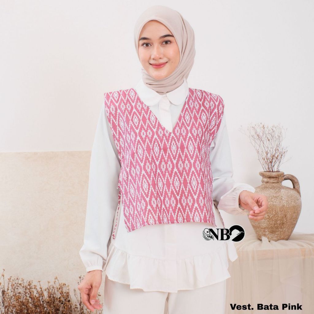 Vest Batik Motif Bata Vest Atasan Wanita Modern Vest Outer Rompi Blouse Tunik Vest Premium Vest Rema