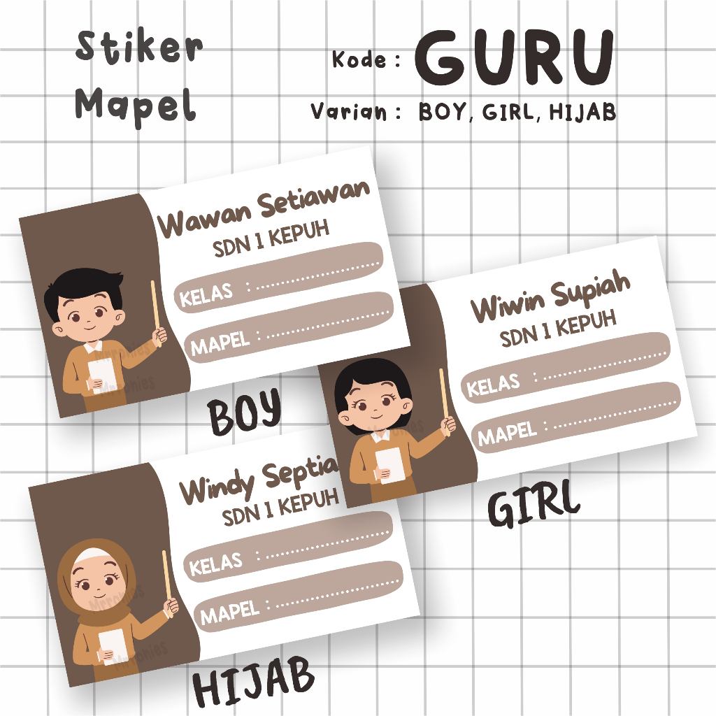 

Mrronies Stiker Mapel Anak Guru PNS Label Buku TK / SD