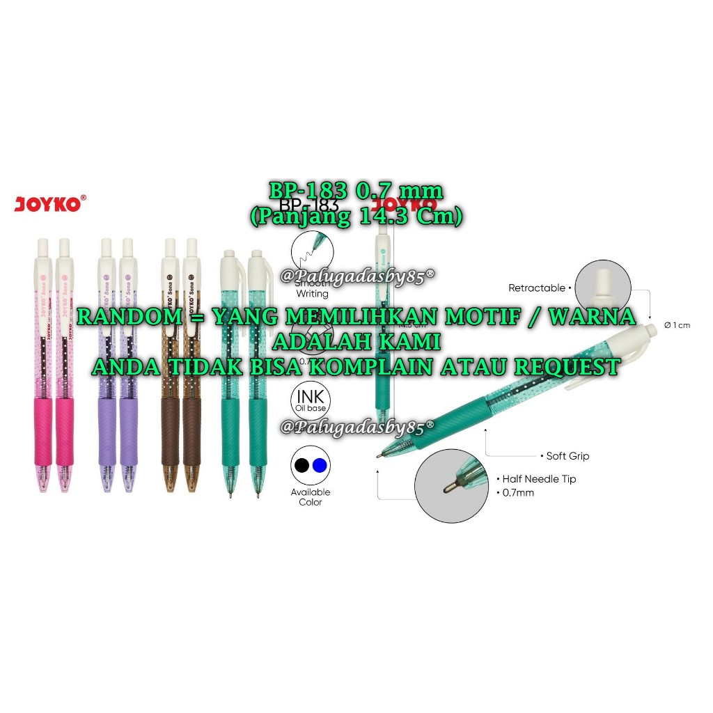 

(1 Biji) GROSIR Bolpen JOYKO BP-183 Sona 0.7 mm / Ball Pen Pulpen Pena Joyko BP-183 (1 Biji)
