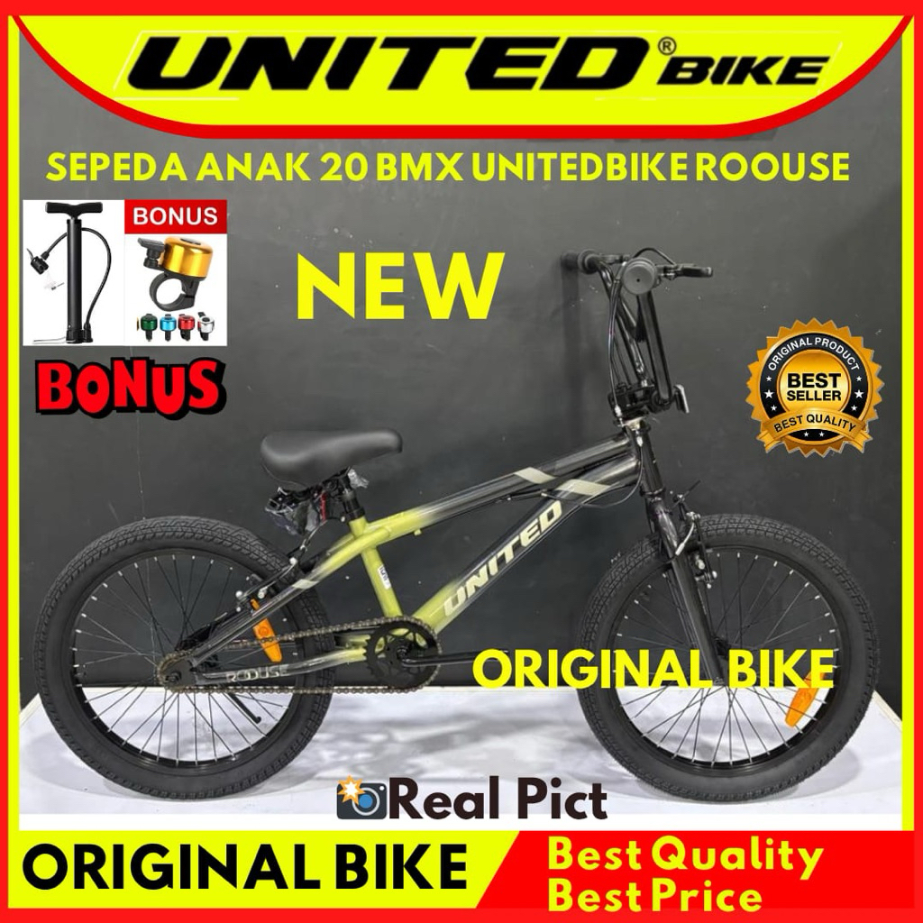Sepeda Anak Laki Laki 20 BMX United Roouse Rotor Freestyle Garansi Frame 5 Tahun New 2025