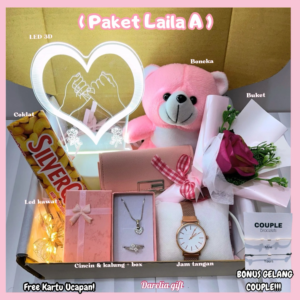 [PAKET LAILA] Kado Hampers Ulang Tahun Cewek Gift Box Ultah Kado Anniversary Wisuda Kado Pernikahan
