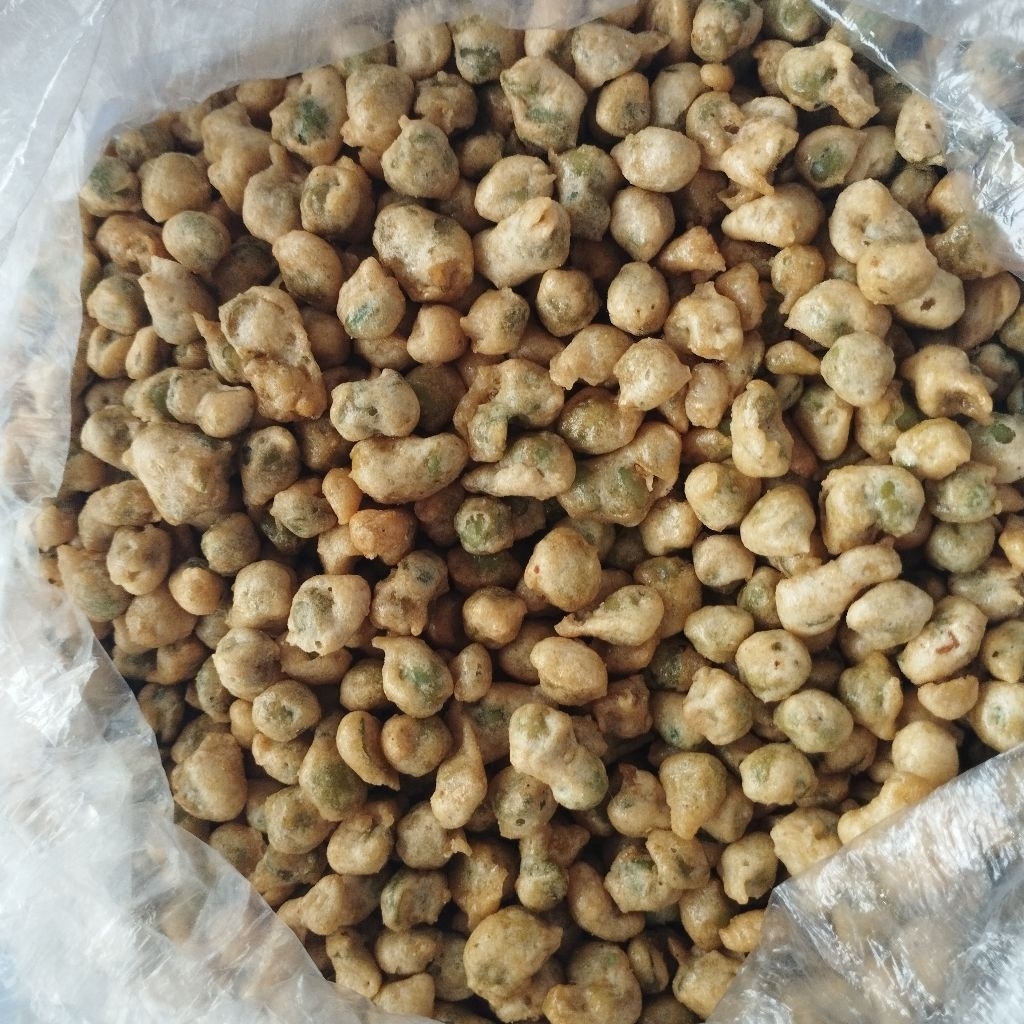 

Camilan Kacang Polong Tepung | Kacang Kapri Tepung | Kacang Jaipong | Aneka Cemilan dan Snack Nyamikan Jogja