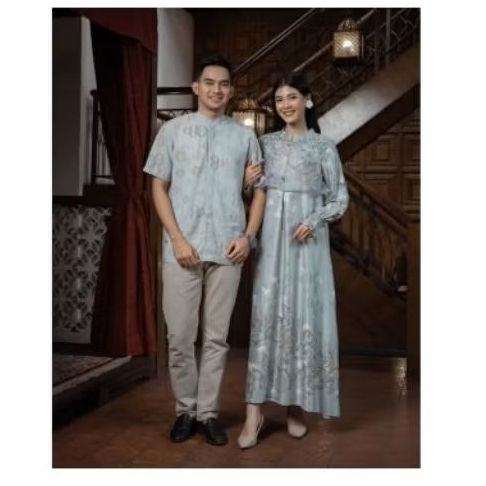 Dress Mayoutfit tea house Raya collection blue couple S/XL
