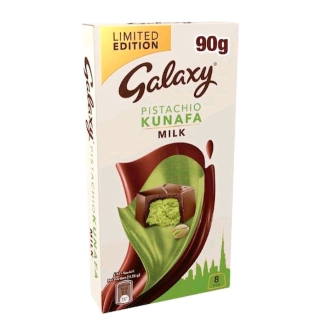 

galaxy pistachio kunafa milk chocolate 90 gr