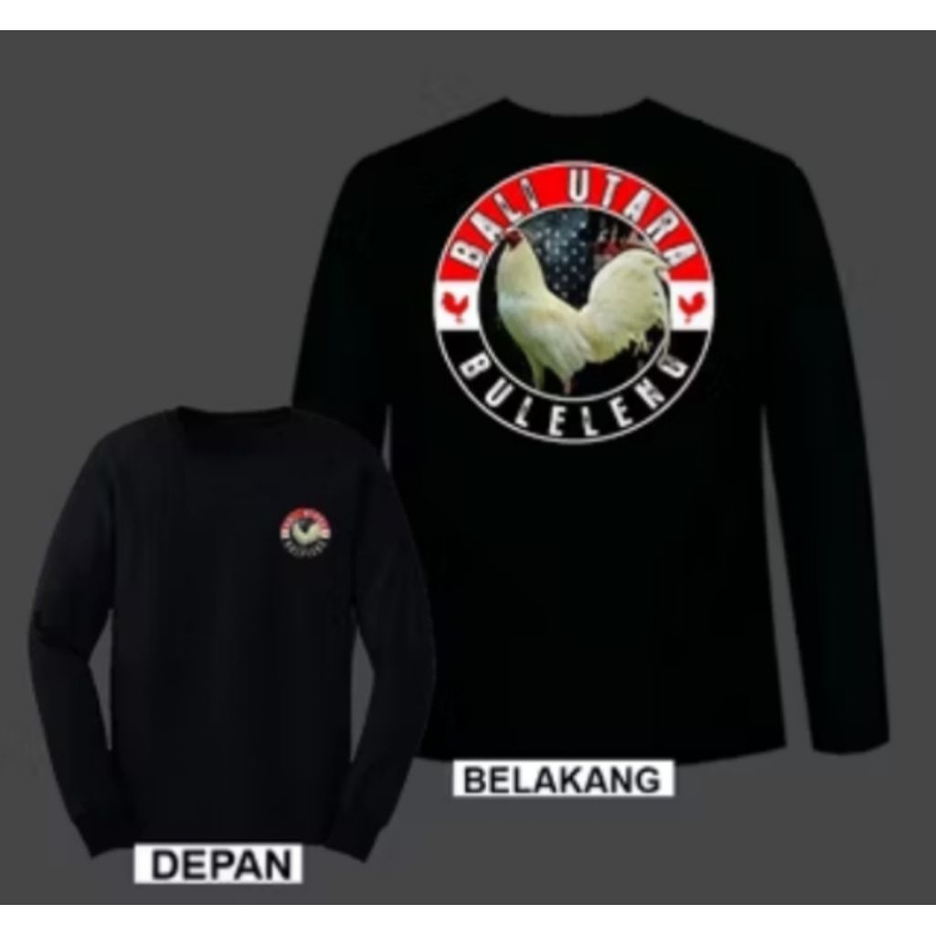Kaos Lengan Panjang Ayam Petarung Bali Utara Buleleng