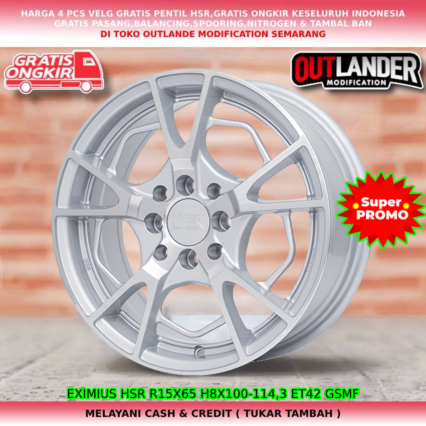 velg racing ring15 untuk mobil Estilo Splash Swift WagonR Agya Altis dll hsr eximius ring15