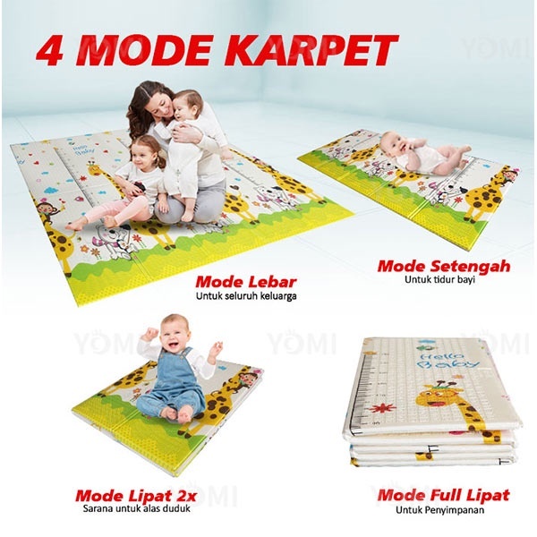 PlayMate Tikar Anak / Tikar Lipat Foam Bayi / Matras