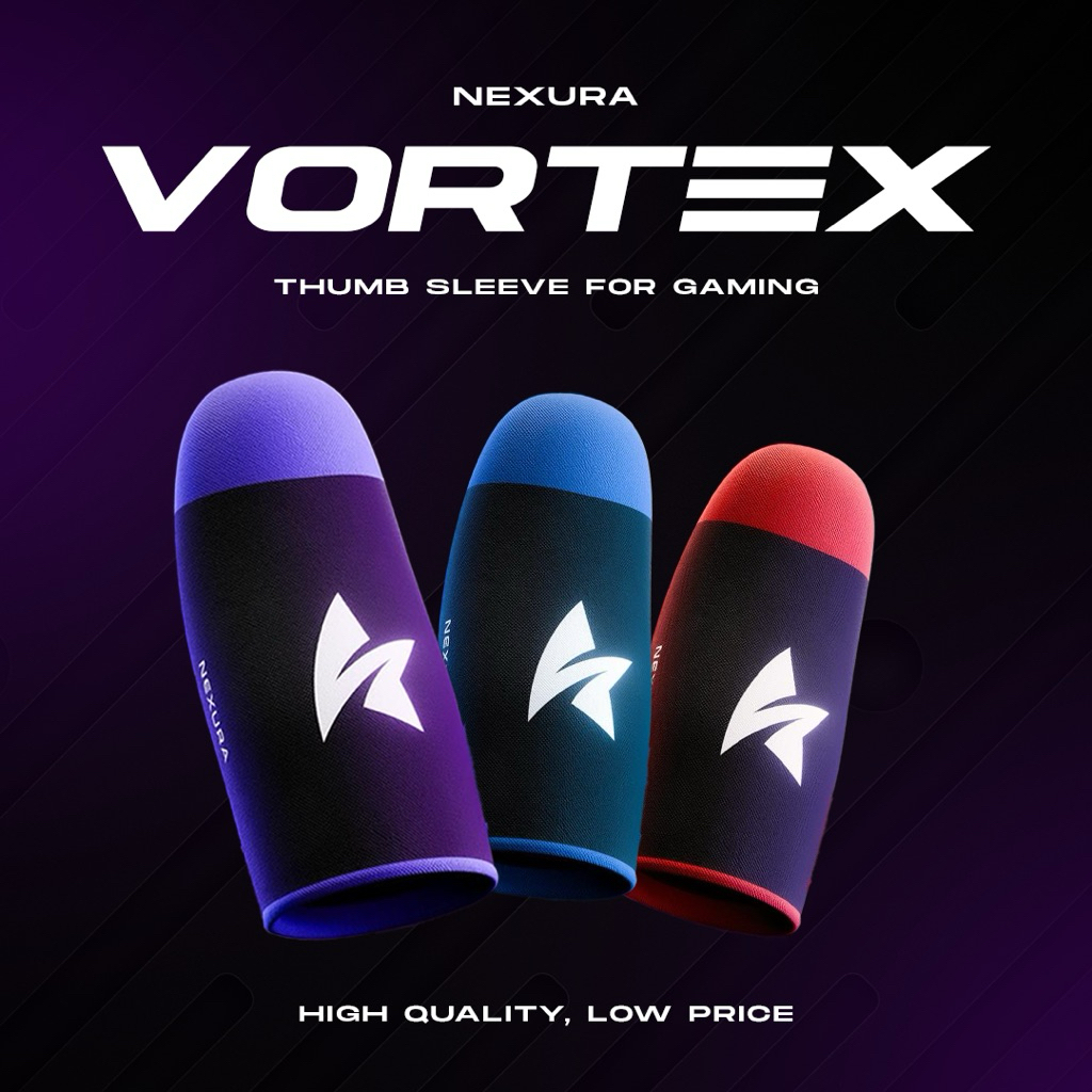NEXURA Vortex Series | Sarung Jempol Gaming Ultra Sensitive, Premium Quality & Anti Ghost Touch
