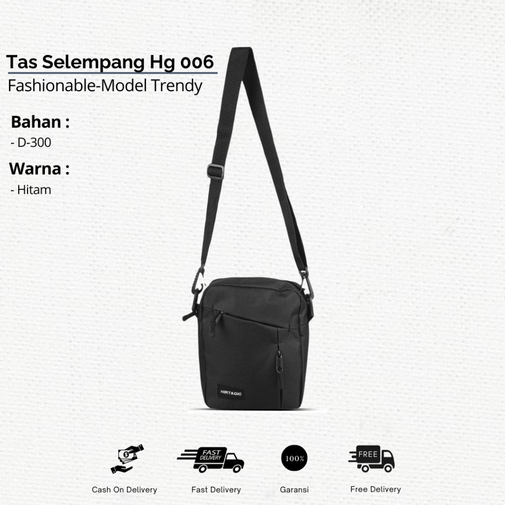 Tas Selempang Pria | Slingbag | Tas Kecil Casual Simpel (Unisex) | Hirtagic | HG 006