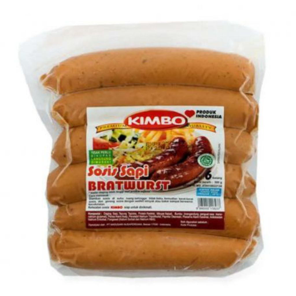 

Kimbo Sosis Sapi Bratwurst 12PCS | Sosis Jumbo Isi Daging Sapi Asli | Frozen Food Enak Halal