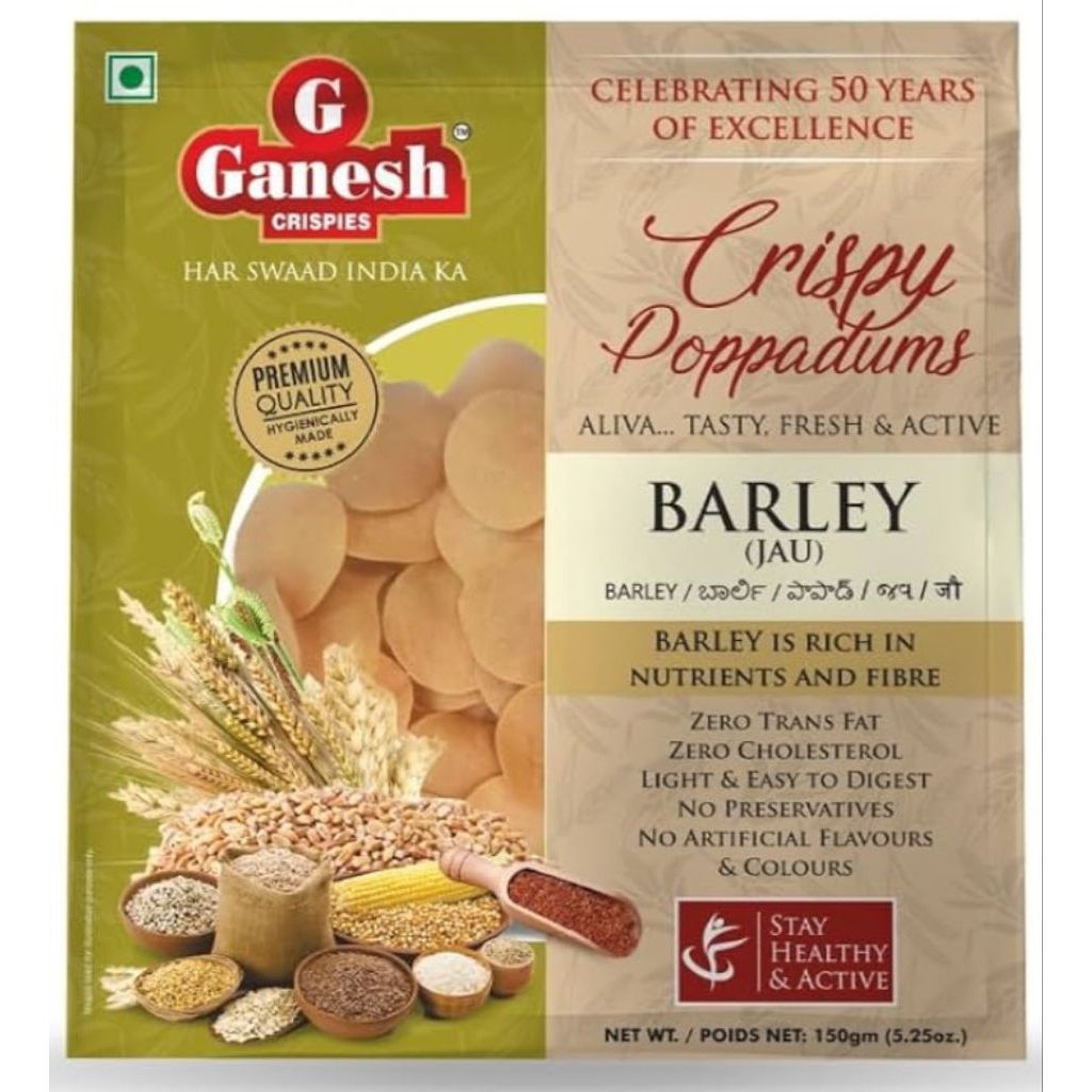

Ganesh Rice Crispy Barley Papad 150gr