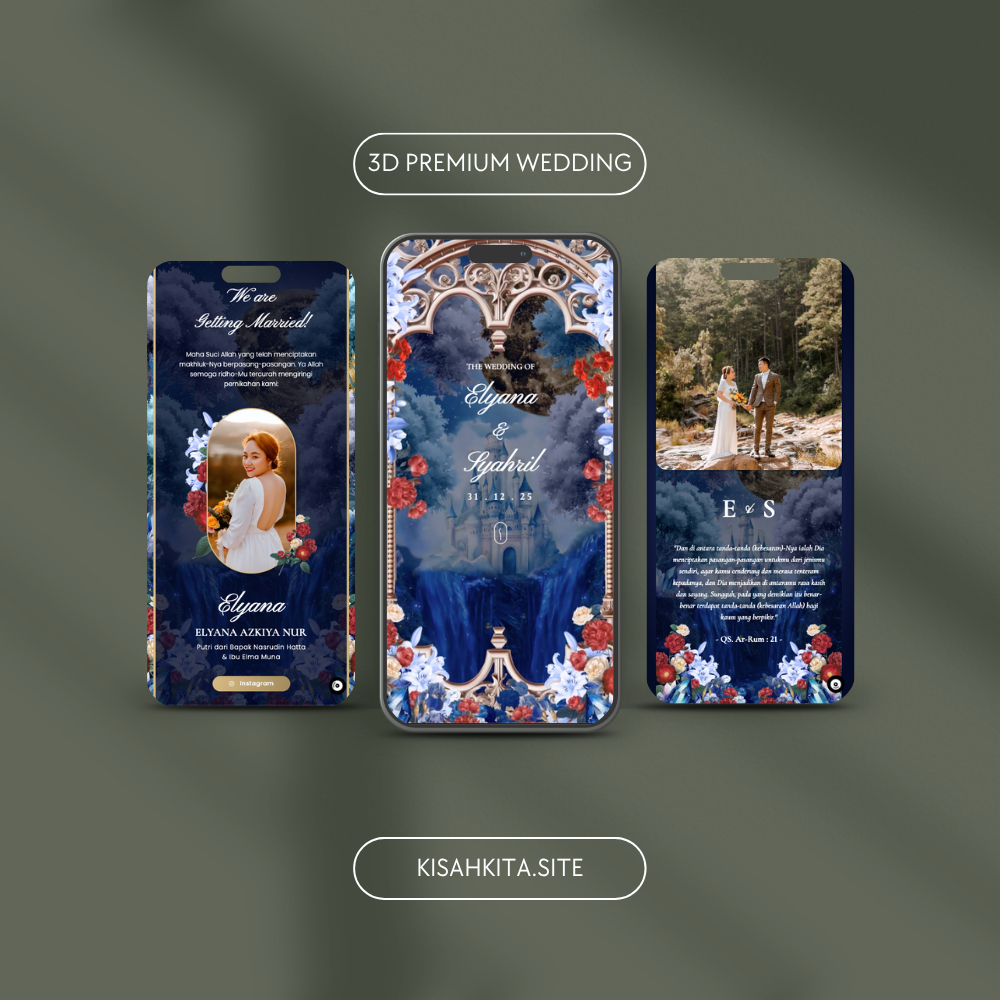 Premium 3d Undangan Digital Website Pernikahan dengan foto | Undangan Digital Web Online