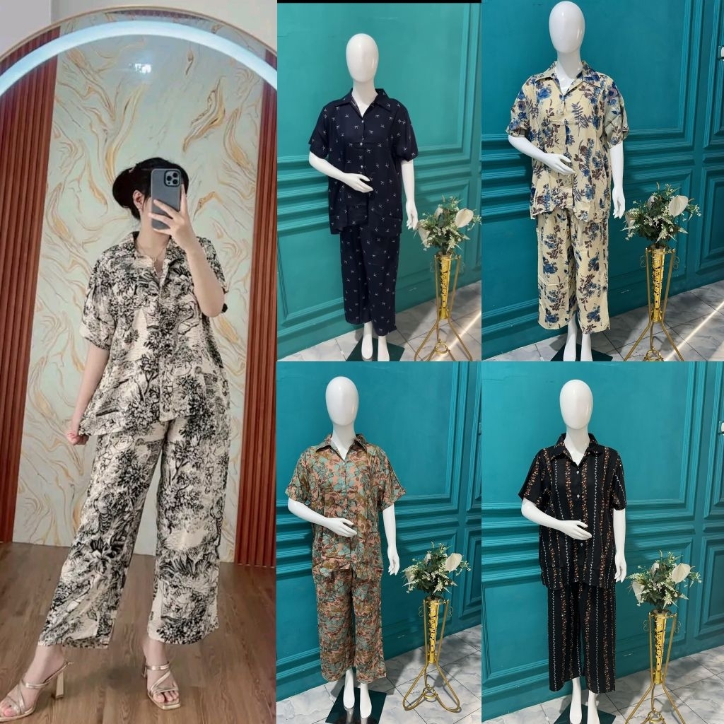 SETELAN PIYAMA RAYON PREMIUM SETCEL BAJU TIDUR TERBARU