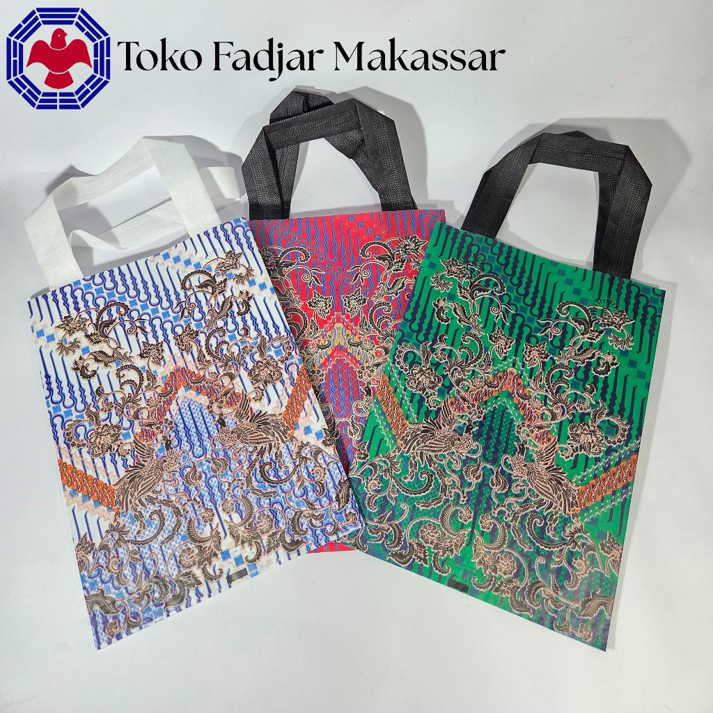 

Tas Handle Lipat Samping (HLS) Laminasi Motif Batik 20x 28 x 9cm - 12 Tas Belanja