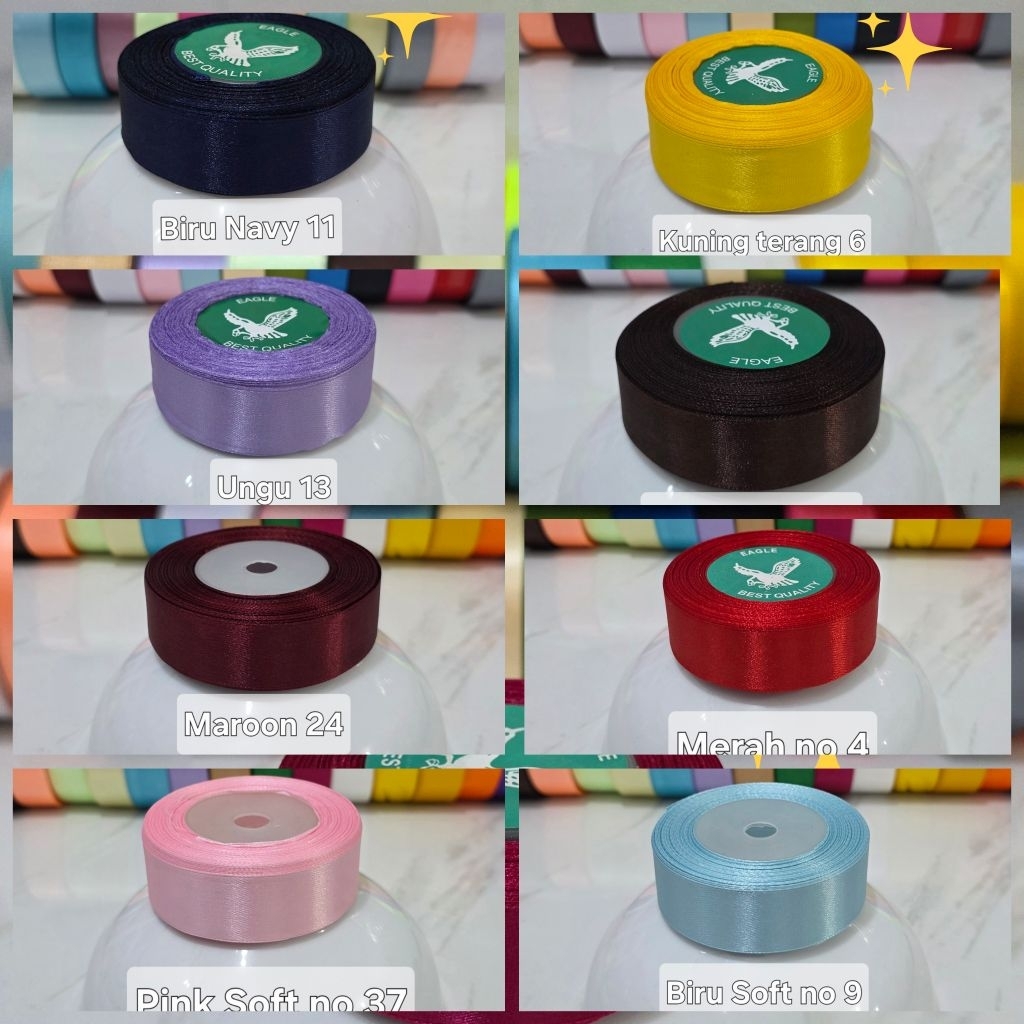 

PITA SATIN 1" UK 2,5CM PITA KADO HAMPERS DIY ART N CRAFT 1ROLL bouqet