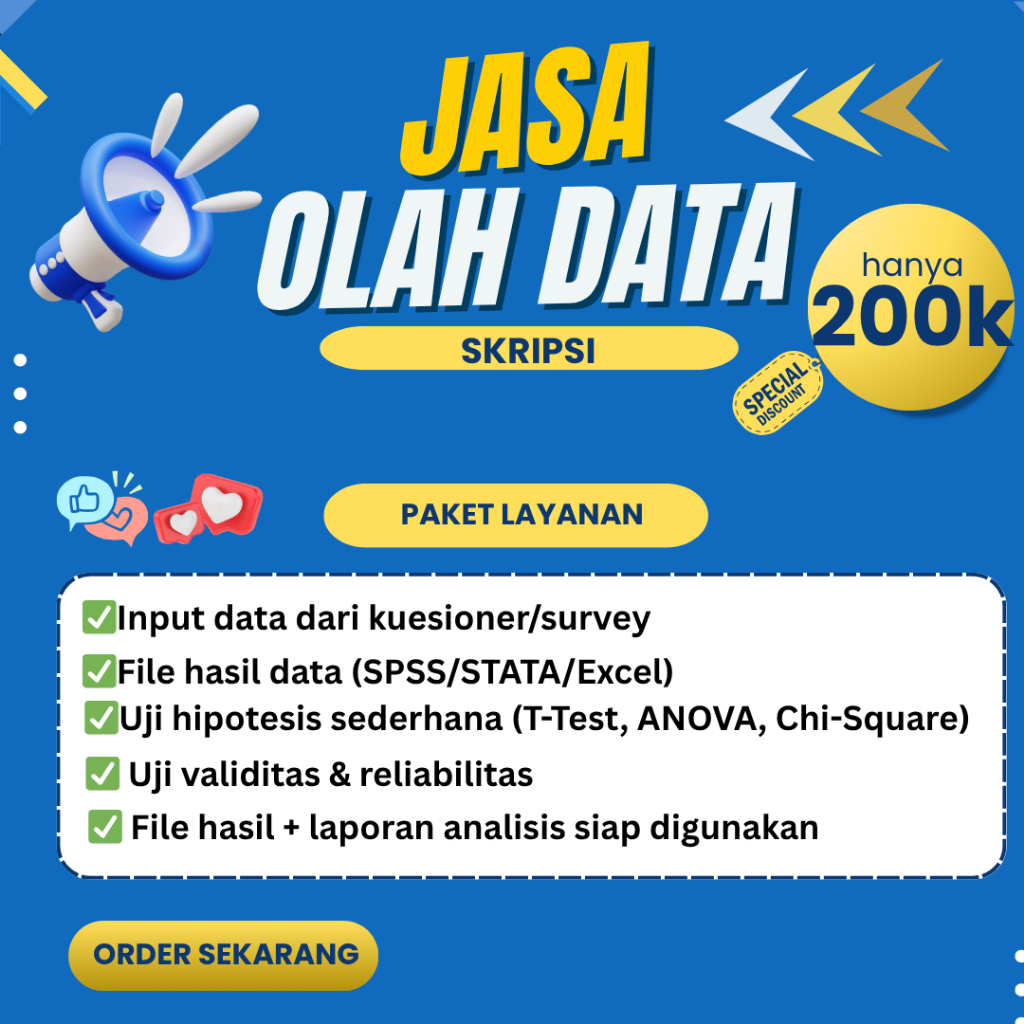 Jasa Olah Data Skripsi Murah & Cepat | SPSS STATA Excel | Uji Statistik Lengkap