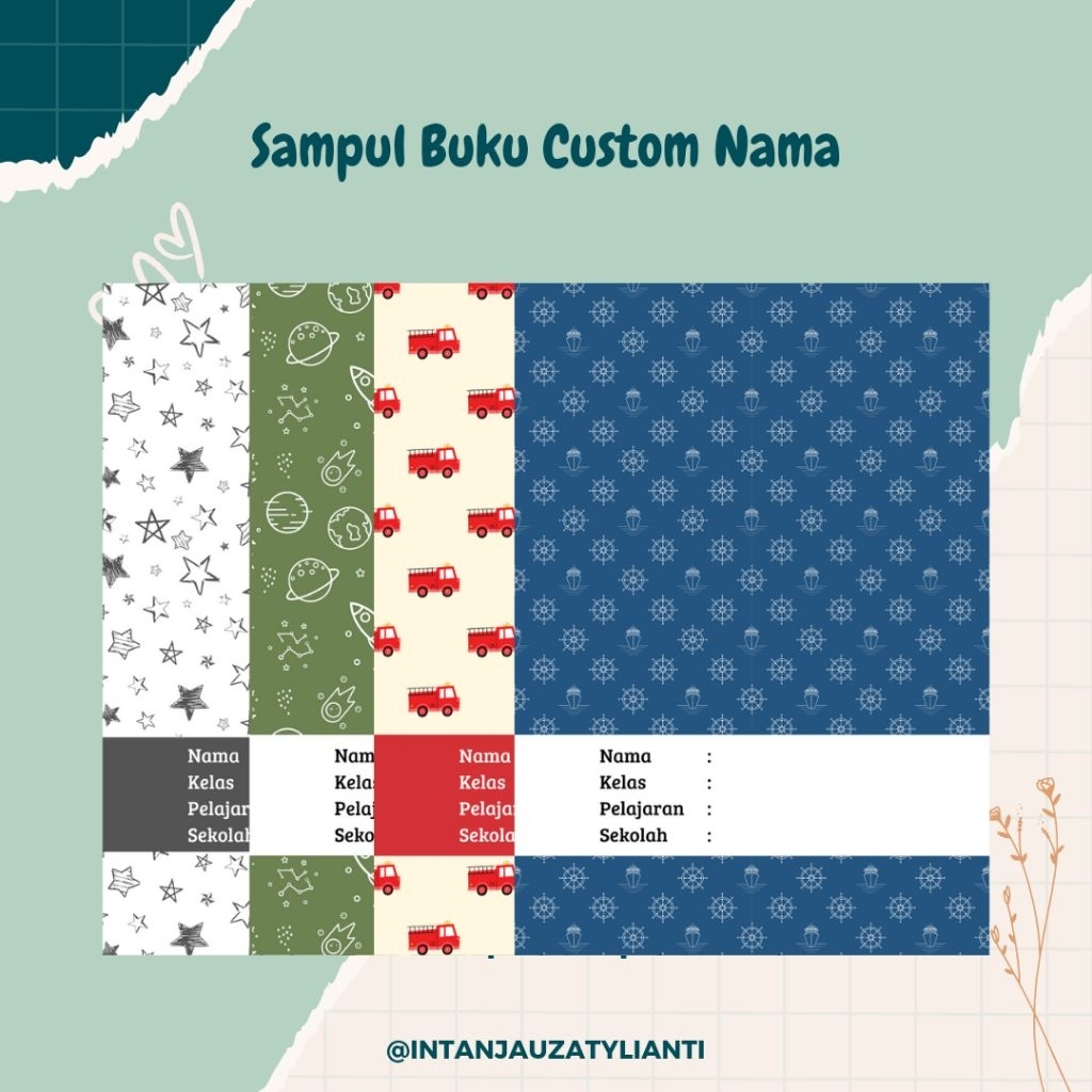 

Sampul Buku Custom Nama Anak Laki-laki, Sampul buku Glossy, Sampul tebal
