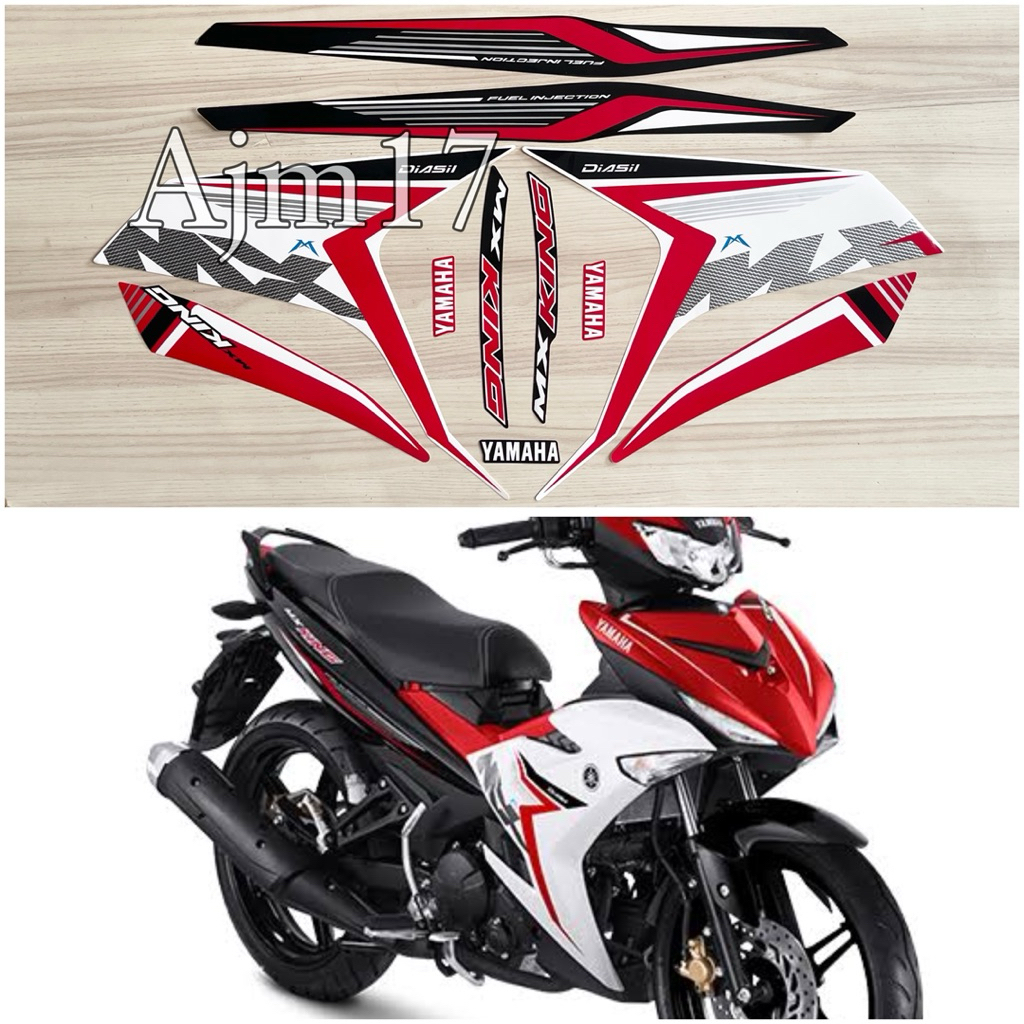STIKER STRIPING MOTOR MX KING 2025 PUTIH MERAH HITAM