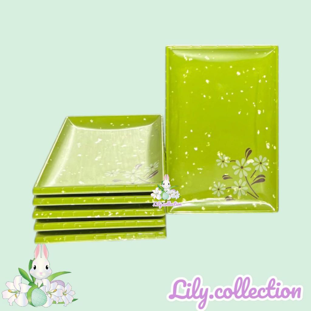 Piring Sushi Melamin Kotak Set 6 Pcs | PIRING MELAMIN KOTAK | PIRING JEPANG MELAMIN - LILYCOLLECTION