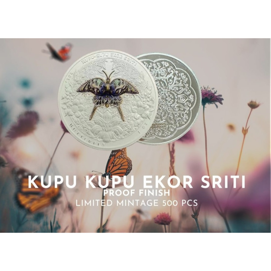 Koin Perak Bullionspot Butterfly Proof Finish 1 oz