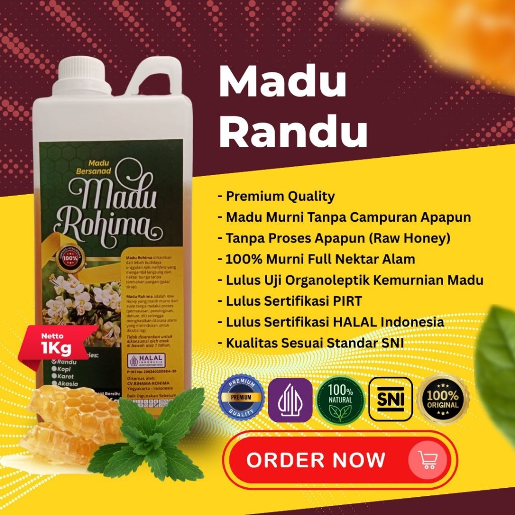 

Madu Randu Premium Super Rohima_1kg Murni asli100% Standar SNI Grade A Raw Honey Asli Hutan Alam Indonesia Madu Keluarga sehat Suplemen Alami Penjaga Imunitas Daya Tahan Tubuh Keluarga Kesehatan Anak Madu Batuk Pilek