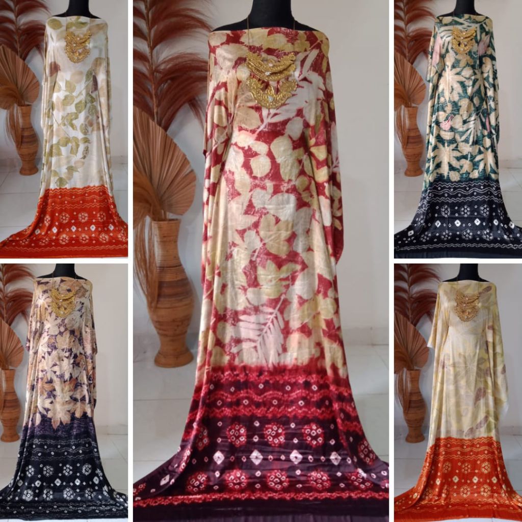 Bahan Kain Jumputan Palembang 3 Meteran Ecoprint Dasar Silk Semi Sutra Batik Jemputan Couple Putih K