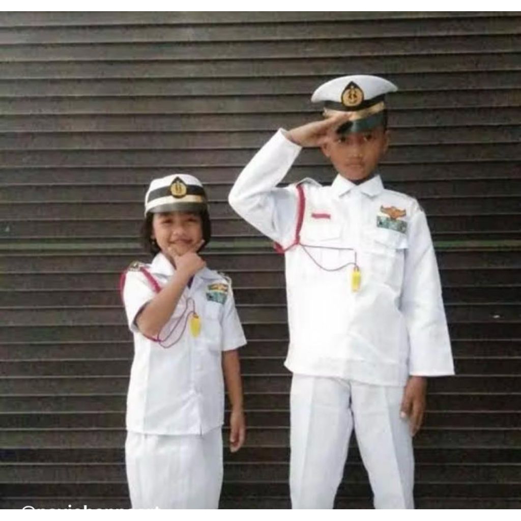 FREE ONGKIR BAJU TNI AL PUTIH ANAK COWOK DAN CEWEK/KOSTUM TNI AL PUTIH ANAK PUTRA DAN PUTRI