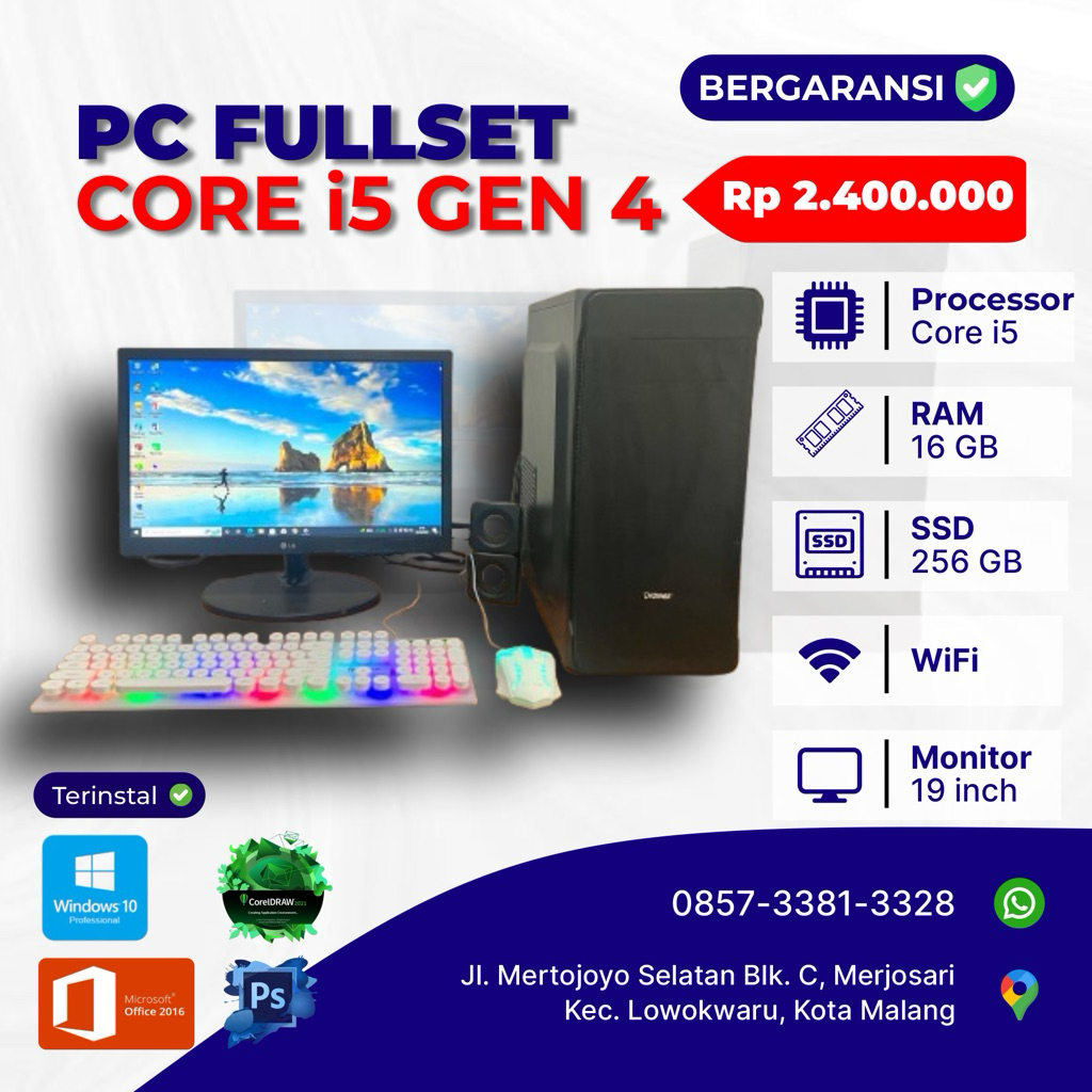komputer fullset core i5 gen4