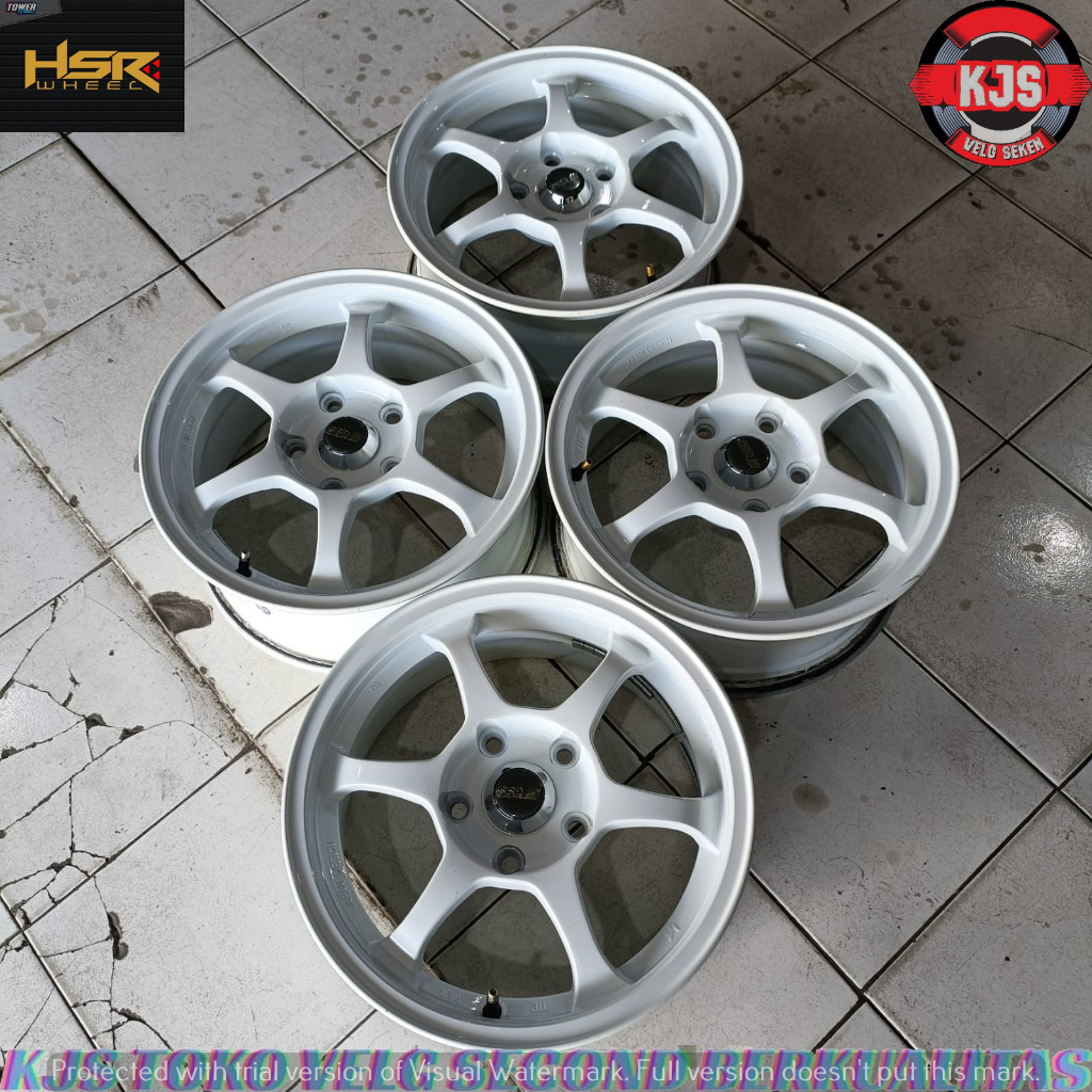 JUAL VELG RACING SECOND MODEL SSR TYPE C RING 15 LEBAR 6.5 RATA PCD 5X114,3 OFFSET 40 WARNA WHITE CO