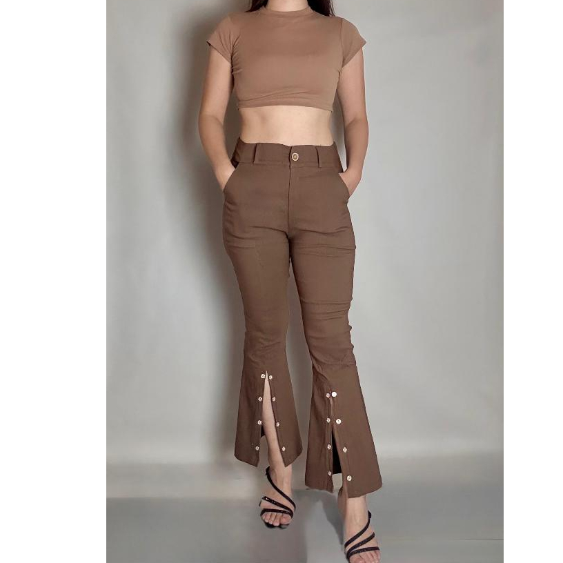 Celana Cutbray Belah Depan Bahan Softjeans celana korean style celana panjang Celana Corduroy Wanita