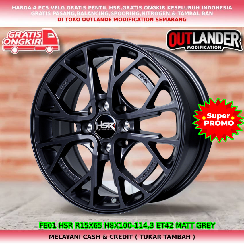 velg racing ring15 untuk mobil  Cefiro Evalia Latio Livina Avanza Veloz dll hsr fe01 ring15