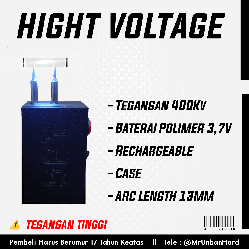 High Voltage Generator 400Kv. Alat Setrum Tegangan Tinggi - Elektrik Portable. Self Defense Pelindun