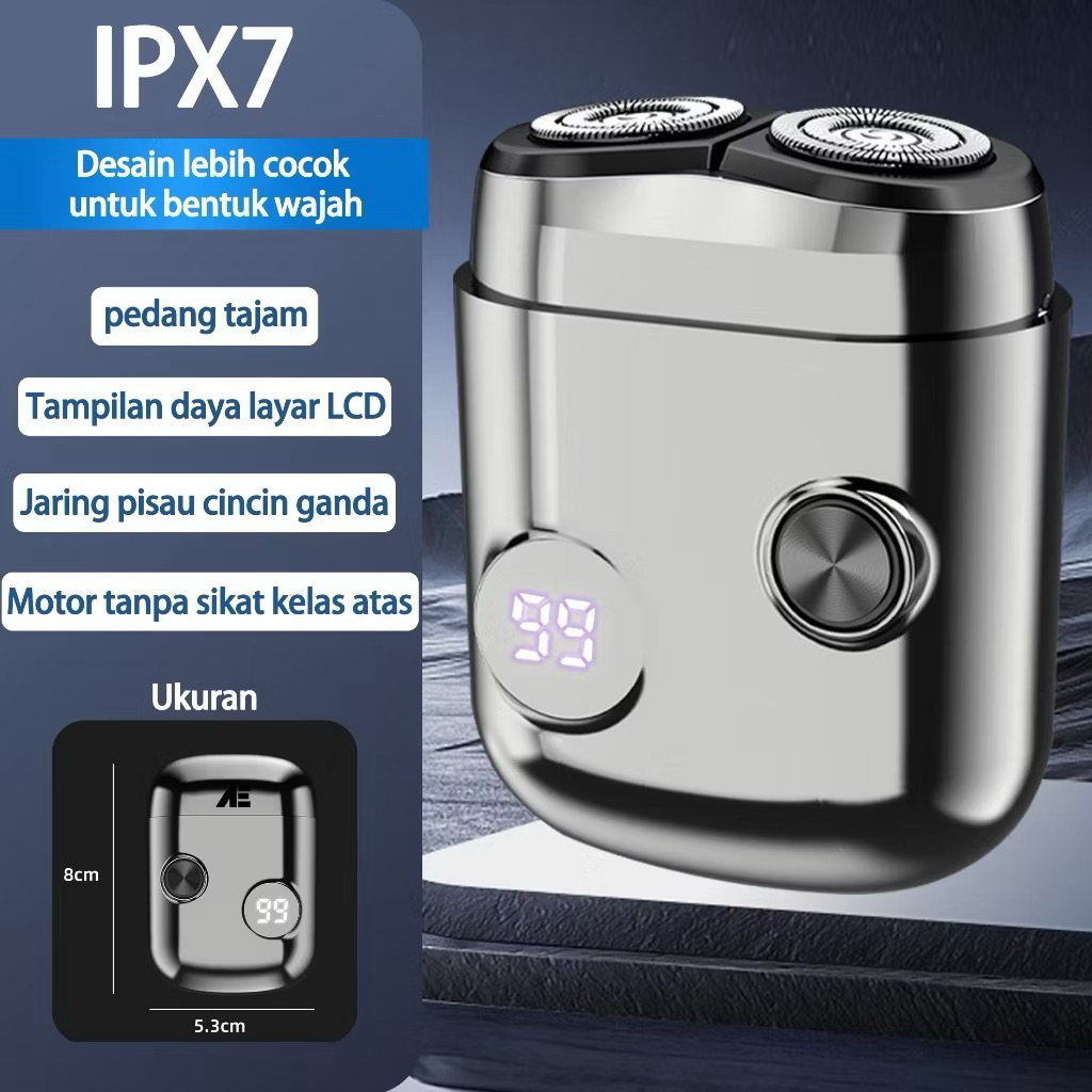 Alat Cukur Kumis Dan Jenggot LED Cukur Kumis Elektrik Pria Shaver Mini Pencukur Jenggot Dan Kumis El