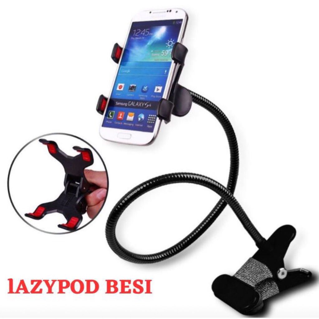 Lazypod original  Holder Jepit Gagang Besi With Box