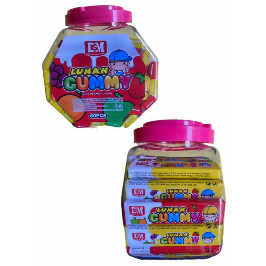 

DSM LUNNAK GUMMY MINT TOP ISI 60 pcs