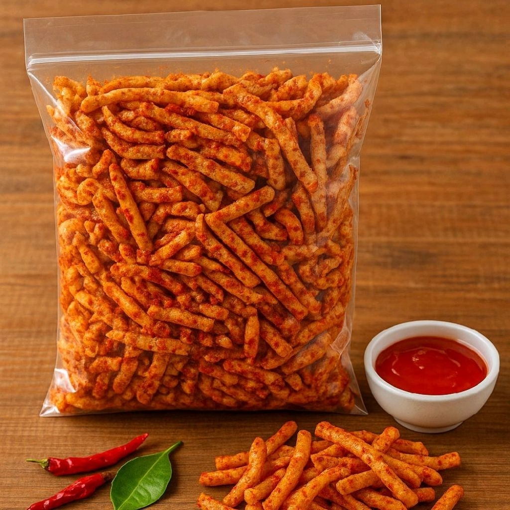 

Basreng Sultan Bandung 1kg Daun Jeruk Snack Pedas Daun Jeruk Kemasan Pouch