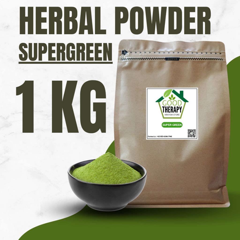 

Jamu daun kemasan pouch 1kg bubuk halus green, red, white
