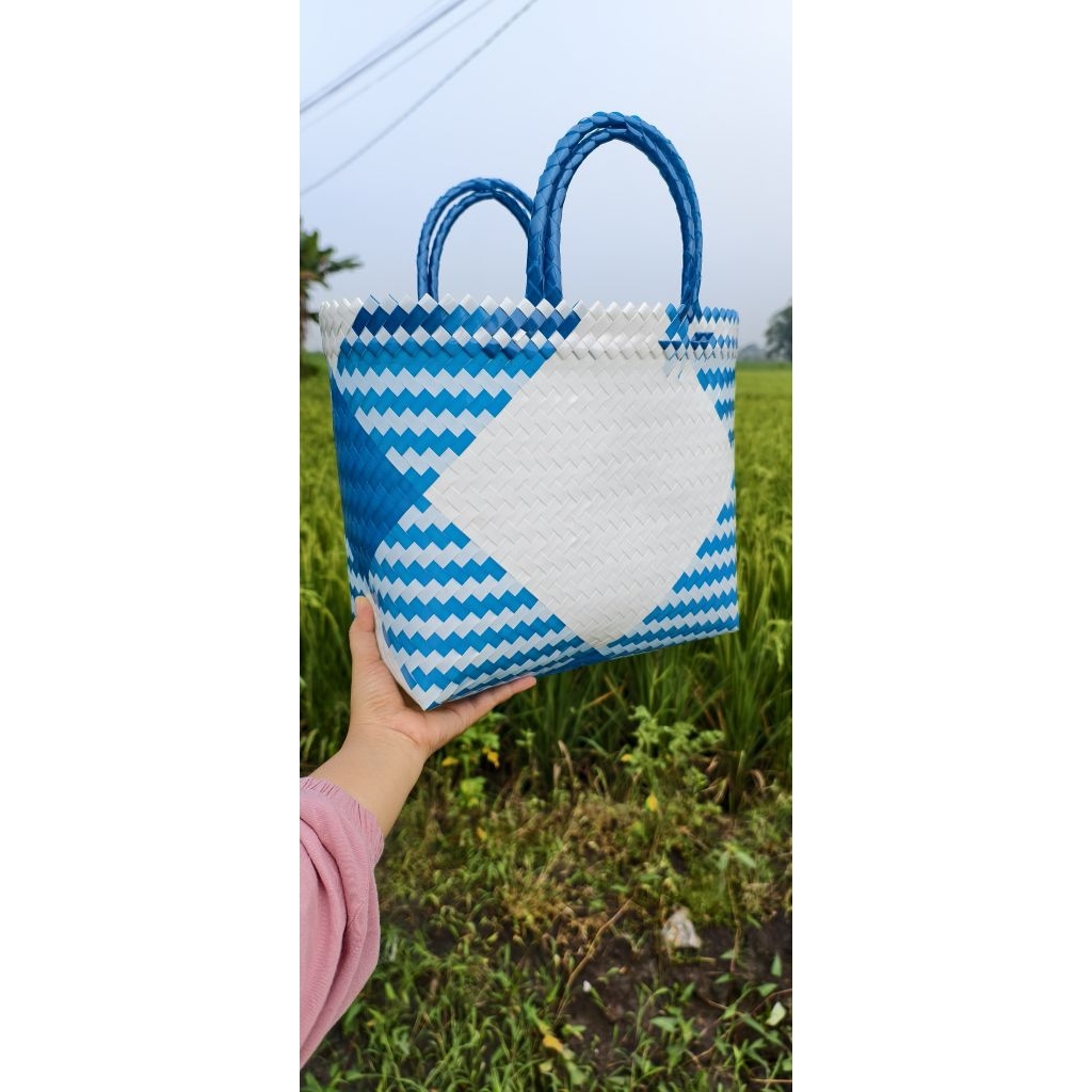 READY STOK - TAS ANYAMAN PLASTIK KACA MURAH Hampers/Hajatan/Sovenir/Ultah/Lebaran