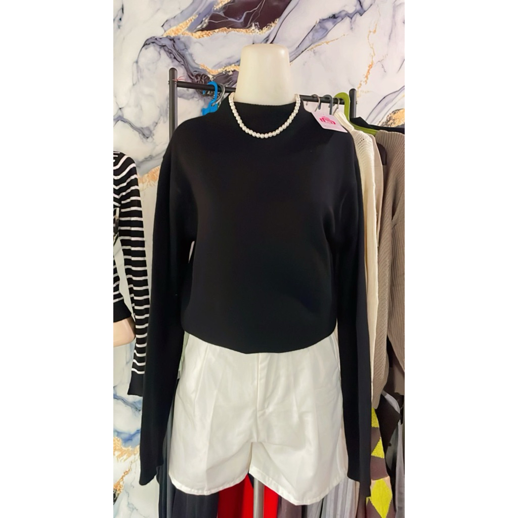 sweater old money rajut turtleneck unisex pria dan wanita import original