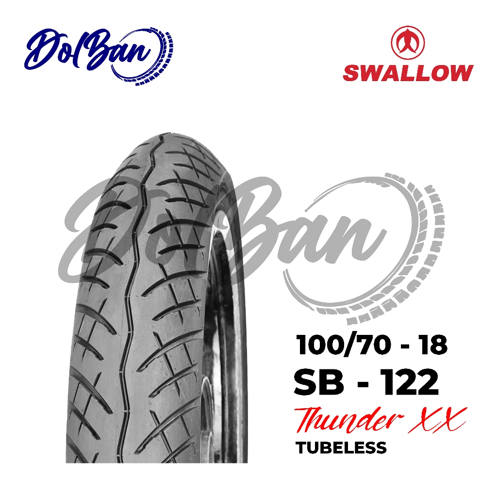 BAN LUAR MOTOR SWALLOW 100/70-18 RING 18 SB-122 THUNDER XX TUBELESS