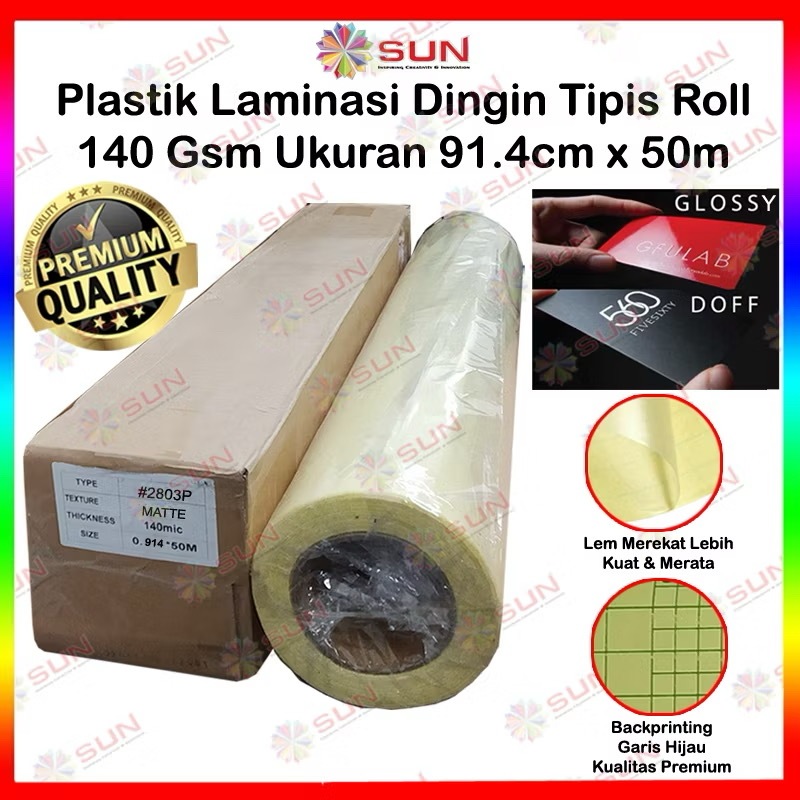 

HenJO Plastik Laminasi Dingin Tipis Roll A4+ / A3 140 micron - Motif GLOSSY, DOFF MATTE ( Sticker