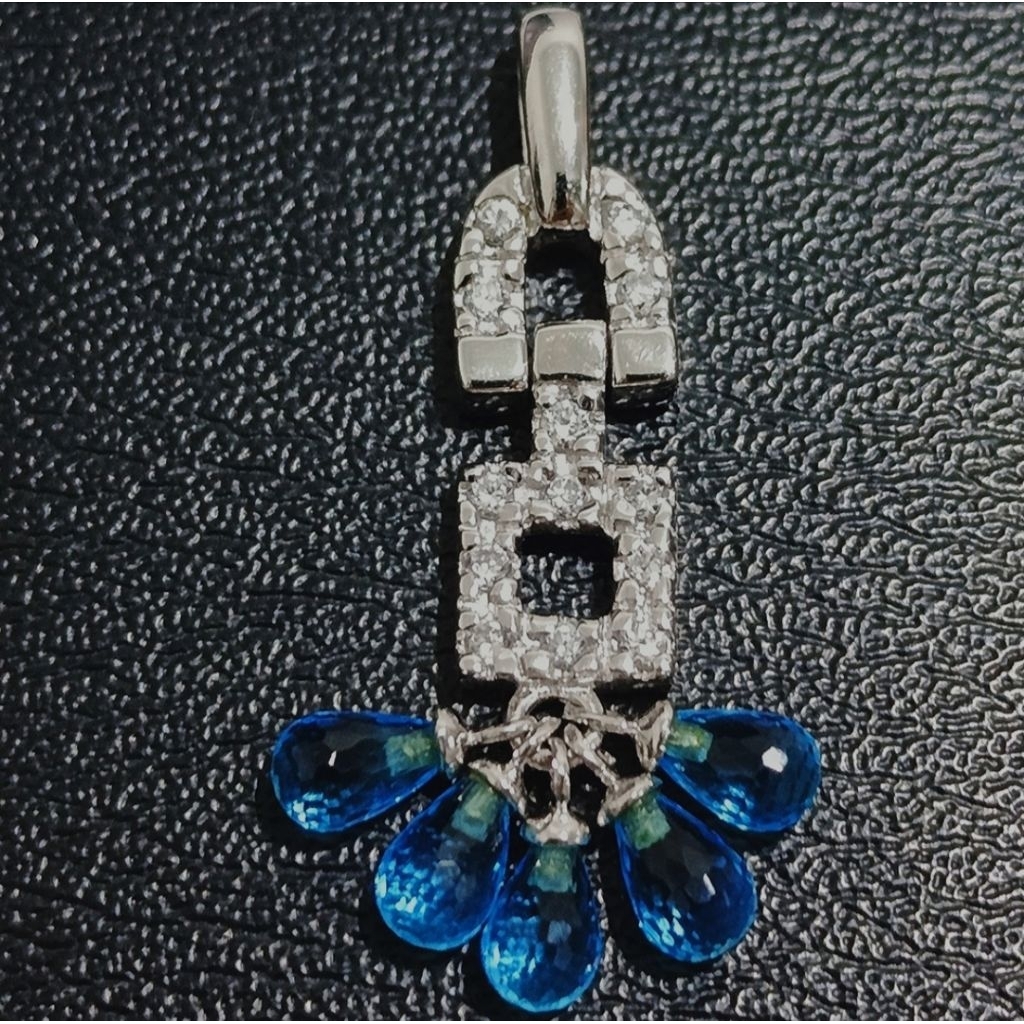 liontin perak s925 gantung batu biru