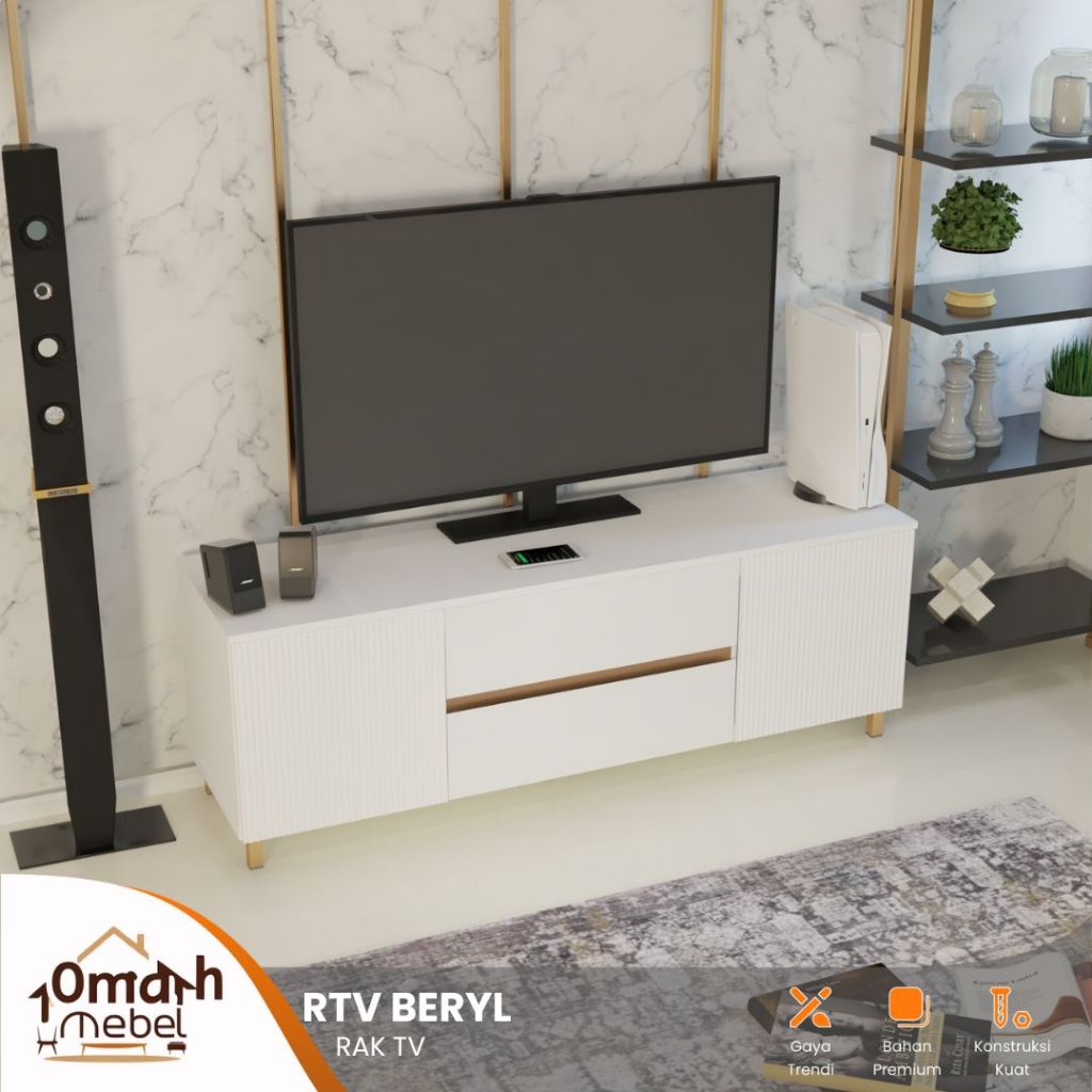 OMAH MEBEL SURABAYA - Mebel RTV BERYL Rak TV minimalis Rak TV modern Rak tv Storage