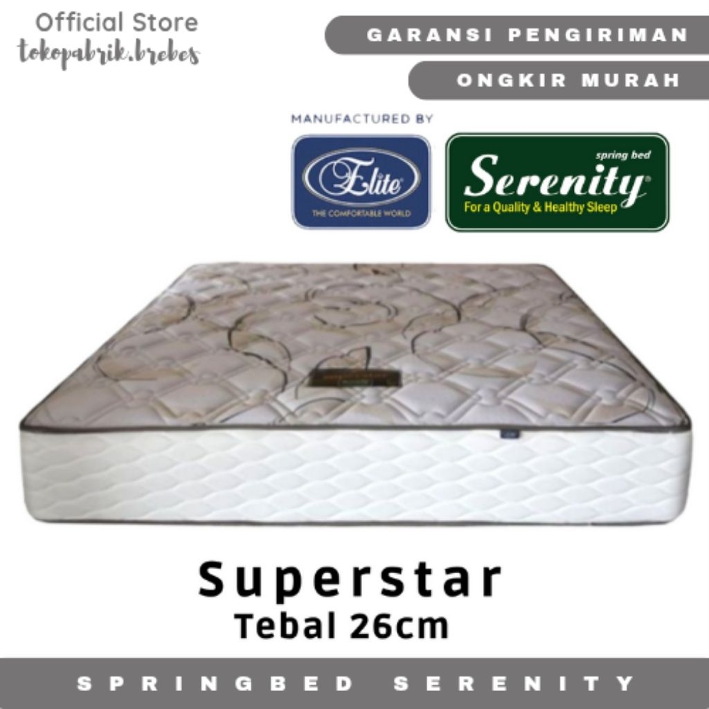 Springbed serenity ukuran 120, 140, 160, 180 x 200 cm satu set divan dan kasur serenity termurah