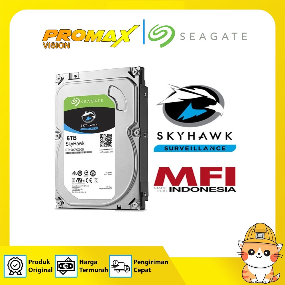 SEAGATE SKYHAWK 6TB SEAGATE HARDDISK INTERNAL 6TB BERGARANSI RESMI MFI