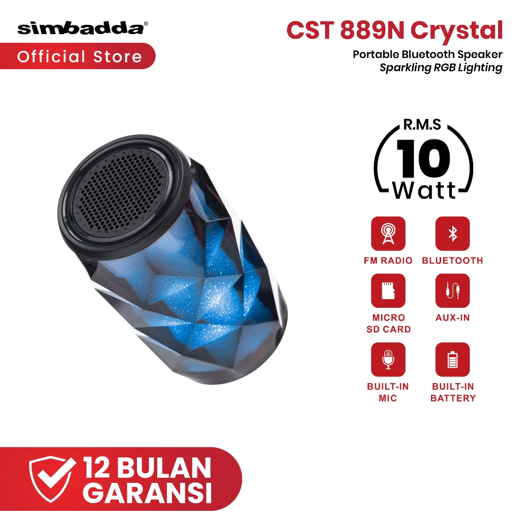 Simbadda CST 889N Bluetooth Portable Bass RGB Speaker